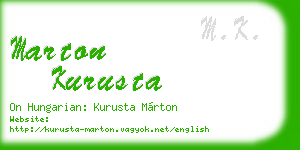 marton kurusta business card