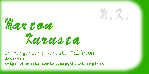 marton kurusta business card